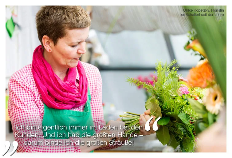 Ulrike Kopetzky, Floristin, bei Schallert seit der Lehre, bei Schallert Blumen