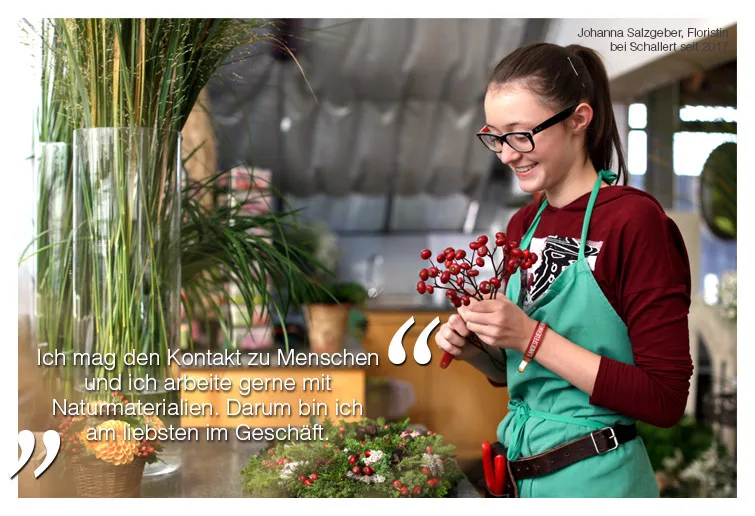 Johanna Salzgeber, Floristin, bei Schallert Blumen