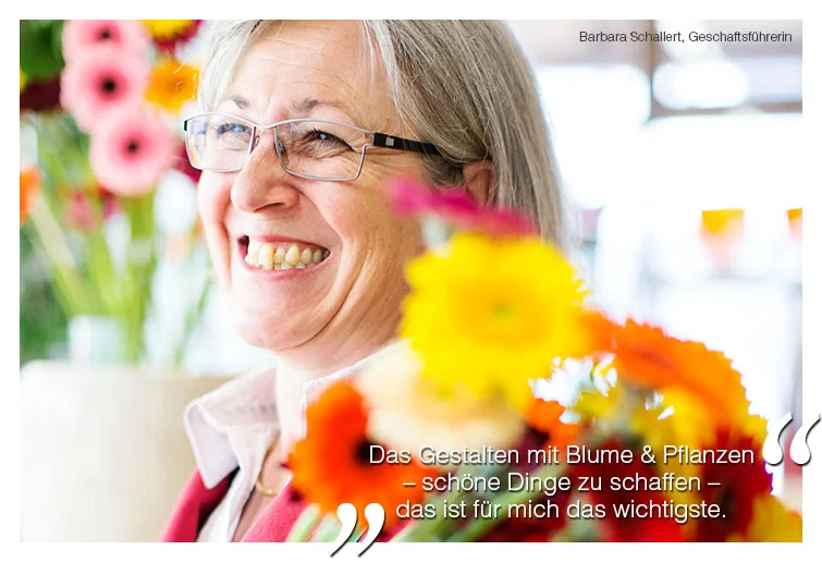 Barbara Schallert, Geschäftsführerin, bei Schallert Blumen