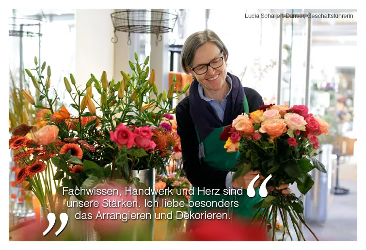Lucia Schallert-Dünser, Geschäftsführerin, bei Schallert Blumen
